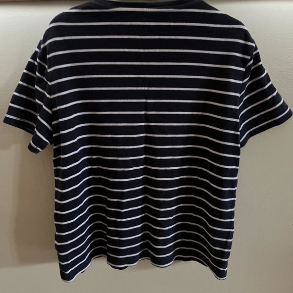 Marks & Spencer Navy & White Striped Tee - Picture 5 of 7